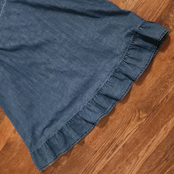 Old Navy Women's Blue Denim Dress with Ruffle Hem - Picture 5 of 7